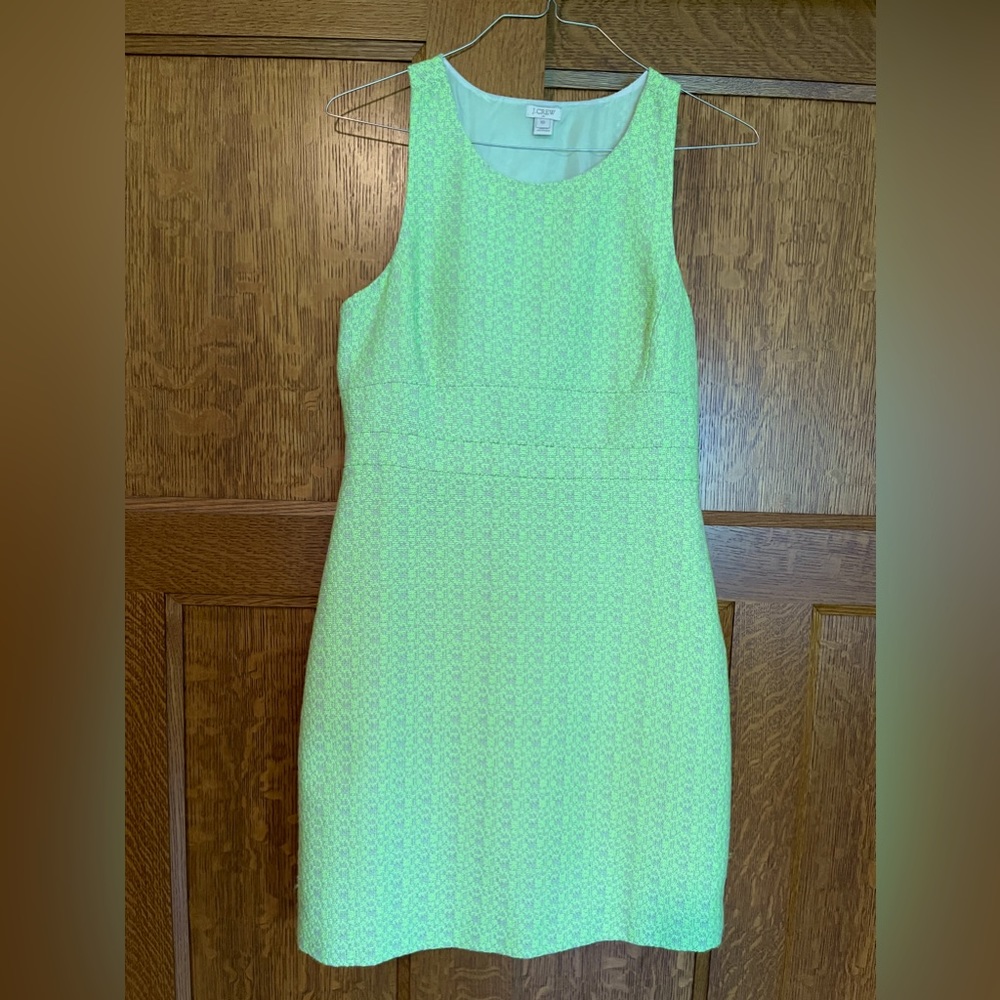 J Crew dress Lime Green and cream